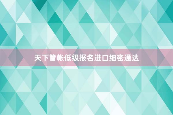 天下管帐低级报名进口细密通达