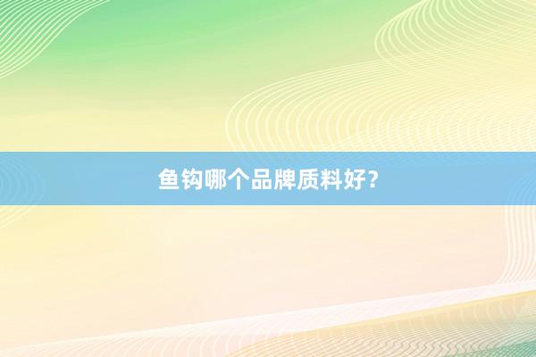 鱼钩哪个品牌质料好？